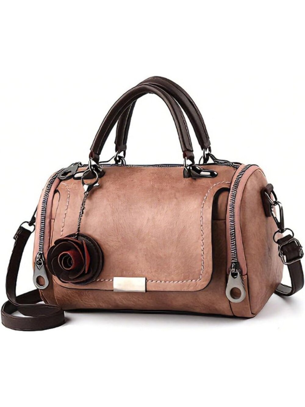 Vintage Floral Tote Bag | Retro PU Leather Crossbody & Shoulder Handbag